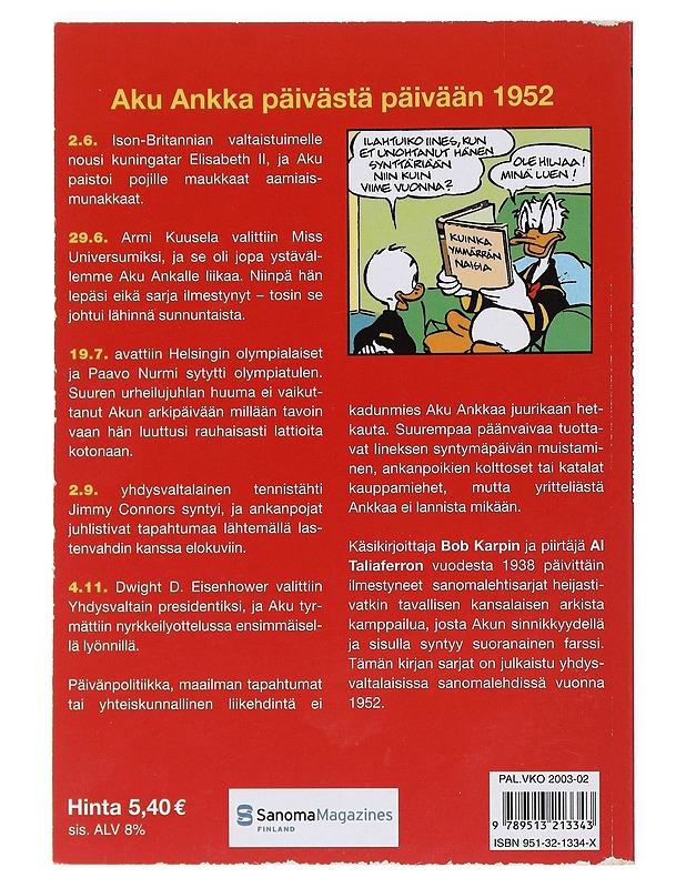 Aku Ankka päivästä päivään 1952 - Karp, Bob - Sarjakuvat - 10105525810 - 1