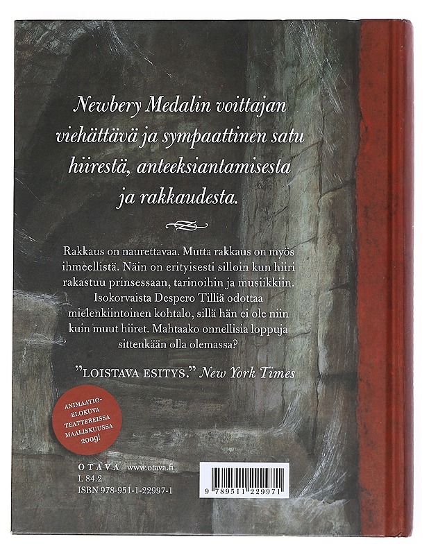 Desperon taru : kertomus hiirestä, prinsessasta, keitosta ja lankarullasta - DiCamillo, Kate - Lastenkirjat - 10105525904 - 1