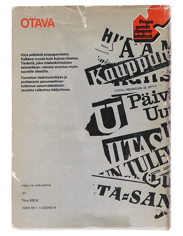 Propaganda sanomalehdissä - Hemánus, Pertti - Tietokirjat ja oppaat - 10105525995 - 1