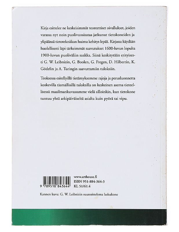 Tietokoneen Esihistoria Leibnizista Turingiin - Martin Davis - Historiakirjat - 10105526006 - 1