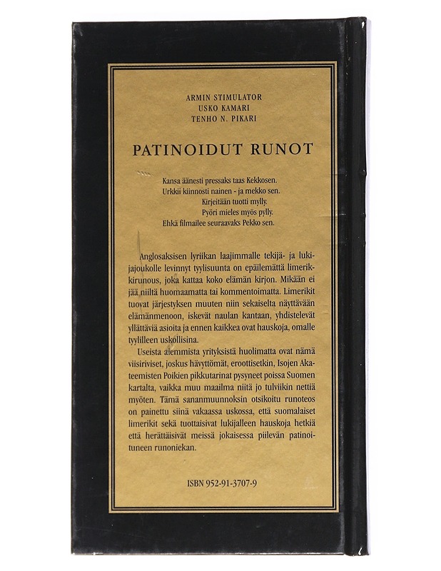 Patinoidut runot - Stimulator, Armin - Romaanit ja novellit - 10105526179 - 1