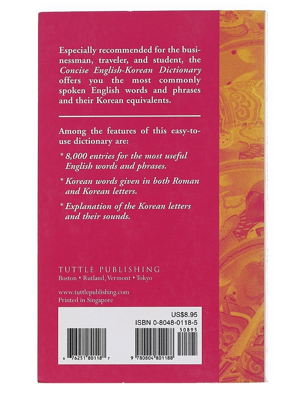 Concise English-Korean Dictionary - Joan V. Underwood - Tietokirjat ja oppaat - 10105526214 - 1