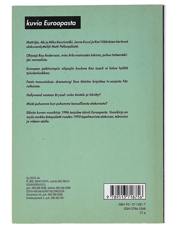 Pitkien elokuvien esitykset televisiossa 1995 - Hanhinen, Jouko - Historiakirjat - 10105526237 - 1