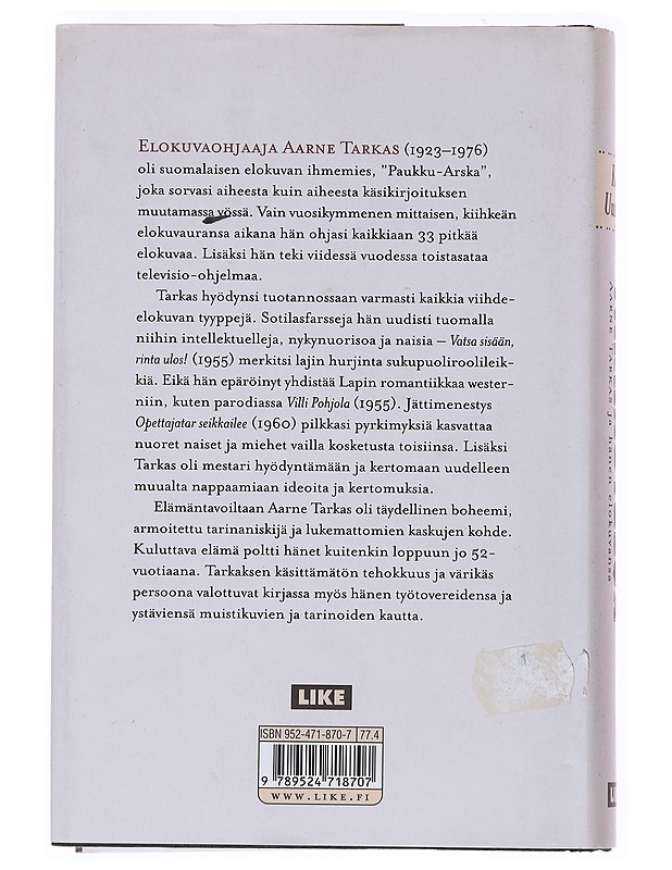 Tarkastelua : Aarne Tarkas ja hänen elokuvansa - Kari Uusitalo - Elämäkerrat ja muistelmat - 10105526270 - 1