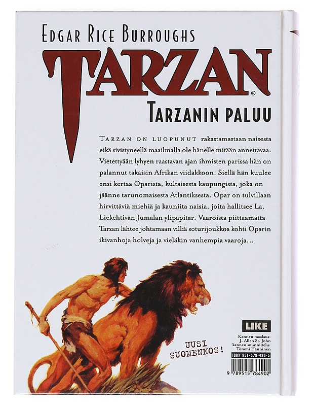 Tarzanin paluu - Burroughs, Edgar Rice - Nuorten kirjat - 10105526272 - 1