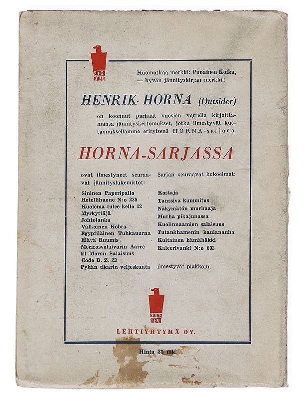 Pyhän tikarin veljeskunta - Henrik Harva - Romaanit ja novellit - 10105526315 - 1