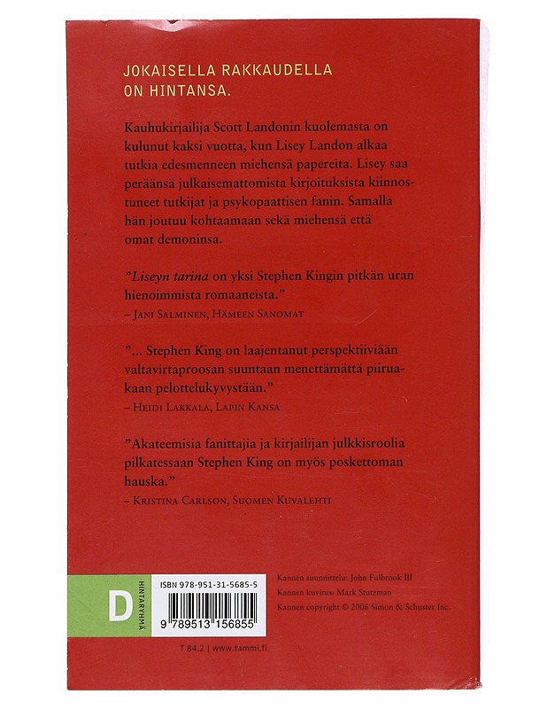 Liseyn tarina - King, Stephen - Romaanit ja novellit - 10105526425 - 1