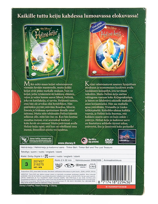 Helinä-Keiju ja Helinä-Keiju Ja Kadonnut Aarre - DVD - DVD-elokuvat - 10105526465 - 1