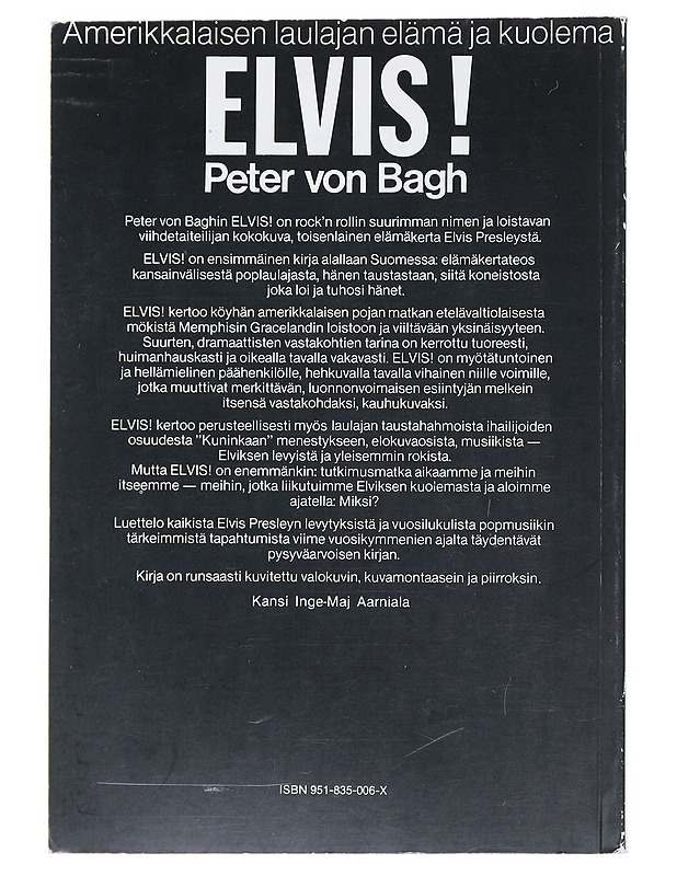 ELVIS! - von Bagh, Peter - Elämäkerrat ja muistelmat - 10105526475 - 1