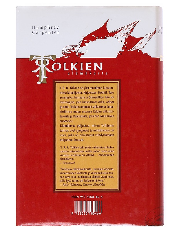 Tolkien : elämäkerta - Carpenter, Humphrey - Elämäkerrat ja muistelmat - 10105526511 - 1