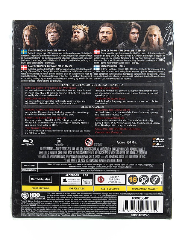 Game Of Thrones: The Complete First Season - Blu-Ray - Blu-ray-levyt - 10105526554 - 1