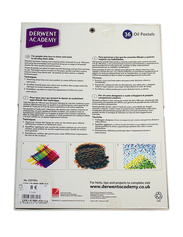 DERWENT öljypastellikynät, 36 kpl - Askartelu - 10105526578 - 2