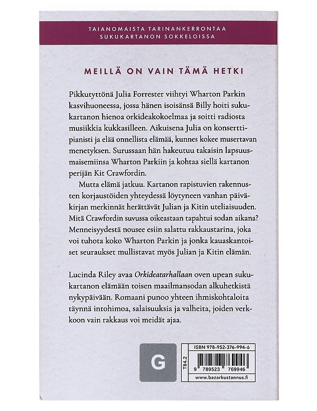 Orkideatarha - Riley, Lucinda - Romaanit ja novellit - 10105526610 - 1