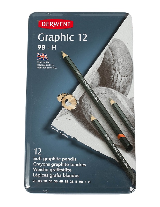 DERWENT pehmeät grafiittikynäsetti, 12 kpl - Askartelu - 10105526617 - 0