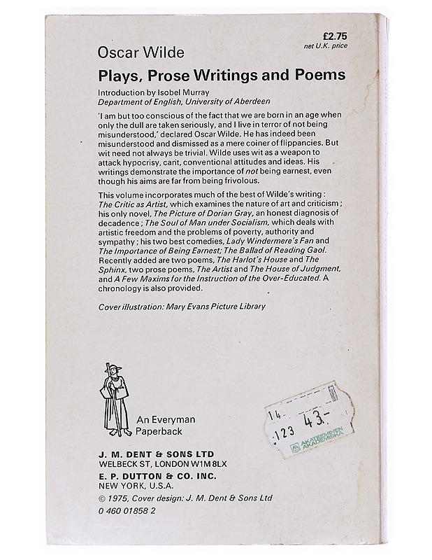 Plays, Prose Writings and Poems - Oscar Wilde - Runot ja näytelmät - 10105526711 - 1