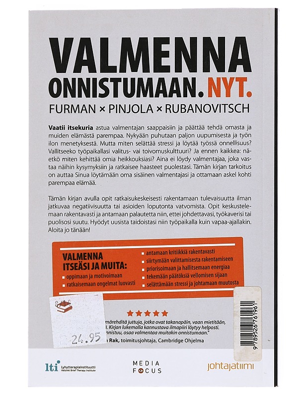 Valmenna onnistumaan. Nyt - Furman, Ben - Tietokirjat ja oppaat - 10105526877 - 1
