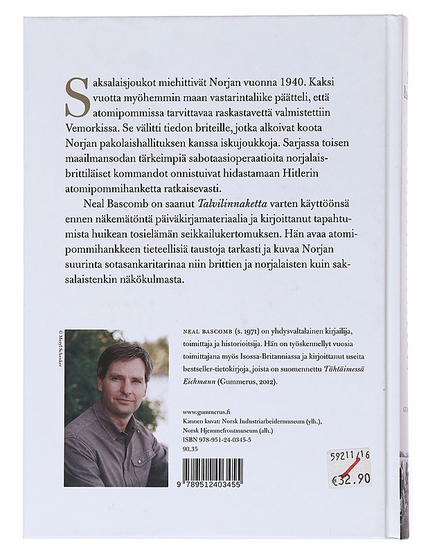 Talvilinnake : Hitlerin atomipommin sabotaasi - Bascomb, Neal - Historiakirjat - 10105527250 - 1