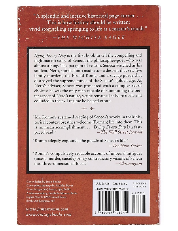 Dying every day : Seneca at the court of Nero - James Romm - Elämäkerrat ja muistelmat - 10105527299 - 1