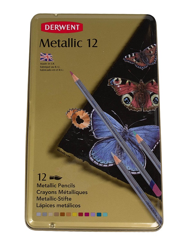 DERWENT Metallic puuvärikynät, 12 kpl - Askartelu - 10105527406 - 0