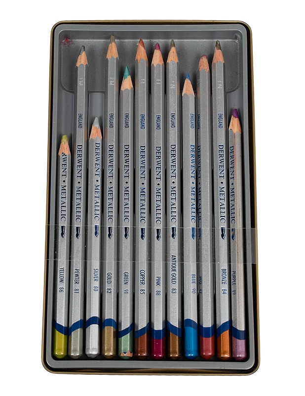 DERWENT Metallic puuvärikynät, 12 kpl - Askartelu - 10105527406 - 1