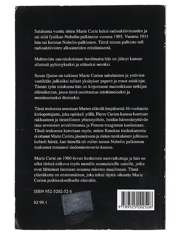 Marie Curie elämä - Quinn, Susan - Elämäkerrat ja muistelmat - 10105527457 - 1