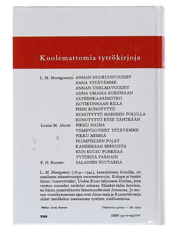 Anna ystävämme - Montgomery, Lucy Maud - Nuorten kirjat - 10105527489 - 1