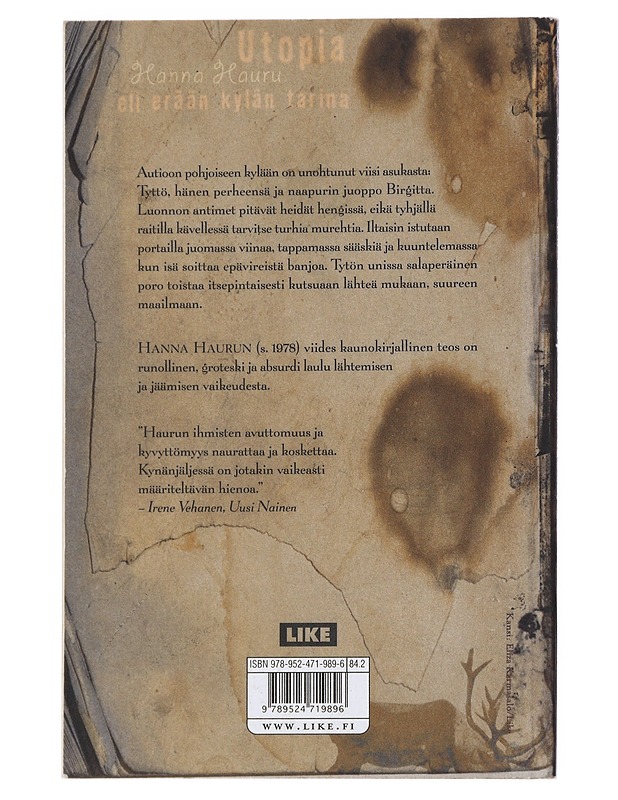 Utopia, eli, erään kylän tarina - Hanna Hauru - Romaanit ja novellit - 10105527540 - 1