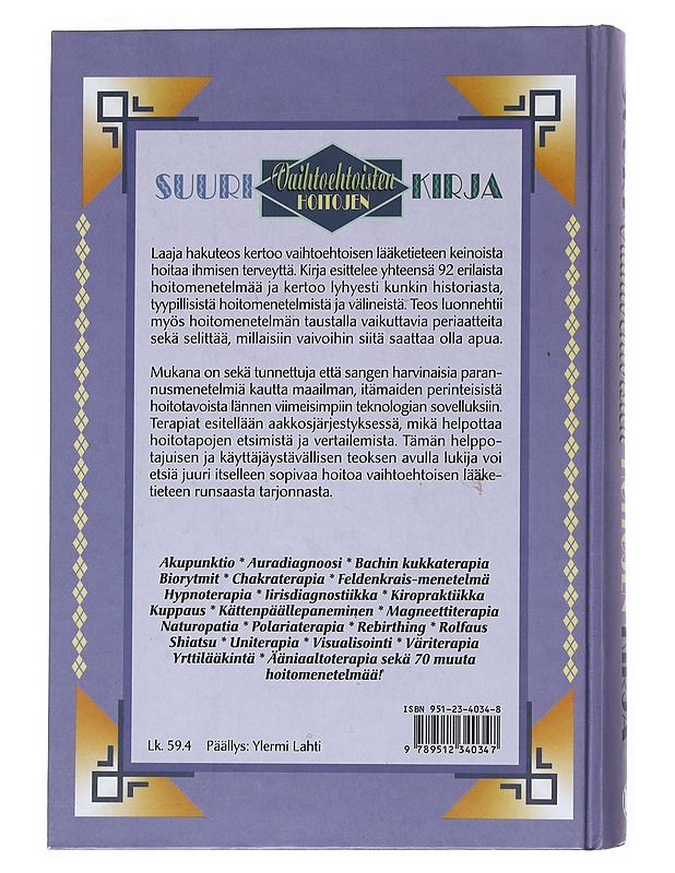 Suuri vaihtoehtoisten hoitojen kirja - Johnson, Jane - Tietokirjat ja oppaat - 10105527656 - 1