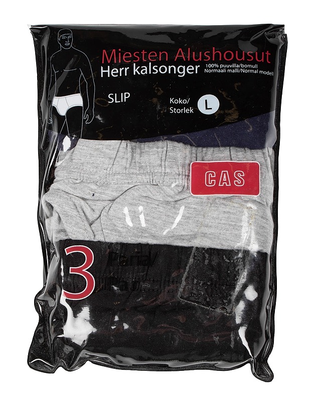 CAS Miesten alushousut, L - 3kpl - Alusvaatteet - 10105527939 - 0