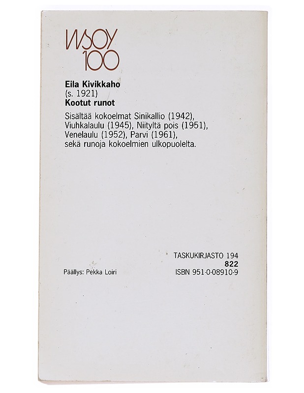 Kootut runot - Eila Kivikkaho - Romaanit ja novellit - 10105527999 - 1