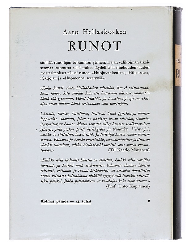 Runot - Aaro Hellaakoski - Runot ja näytelmät - 10105528168 - 1