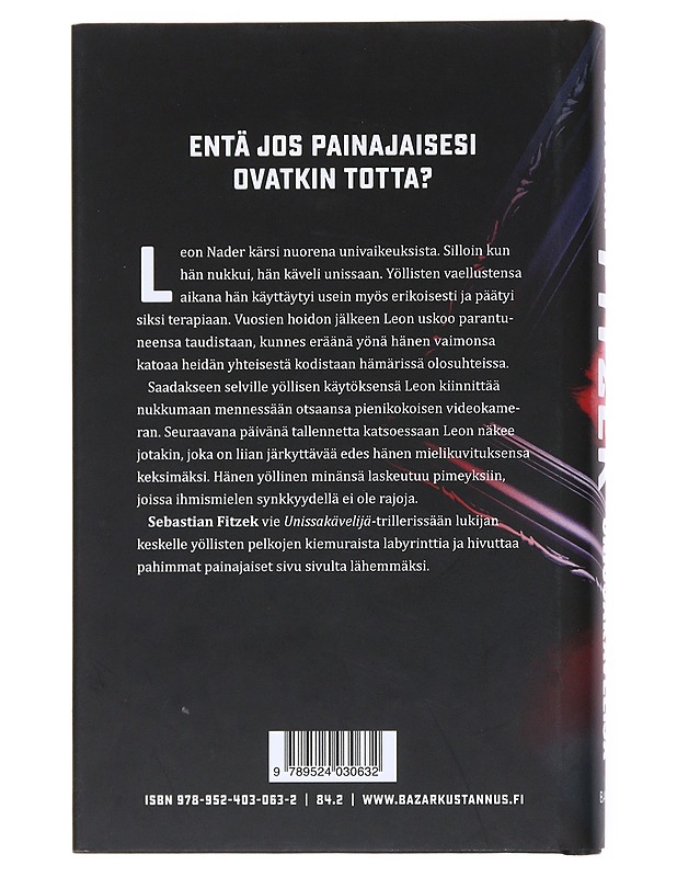 Unissakävelijä - Fitzek, Sebastian - Jännitys ja dekkarit - 10105528191 - 1