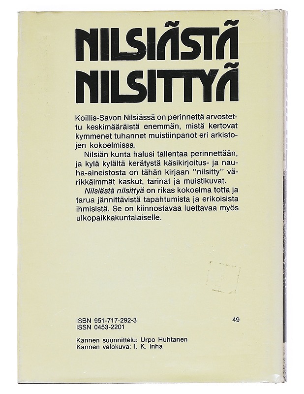 Nilsiästä nilsittyä: Perimätietoa ja muistikuvia  - Hakokorpi-Jumppanen, Maria - Historiakirjat - 10105528241 - 1