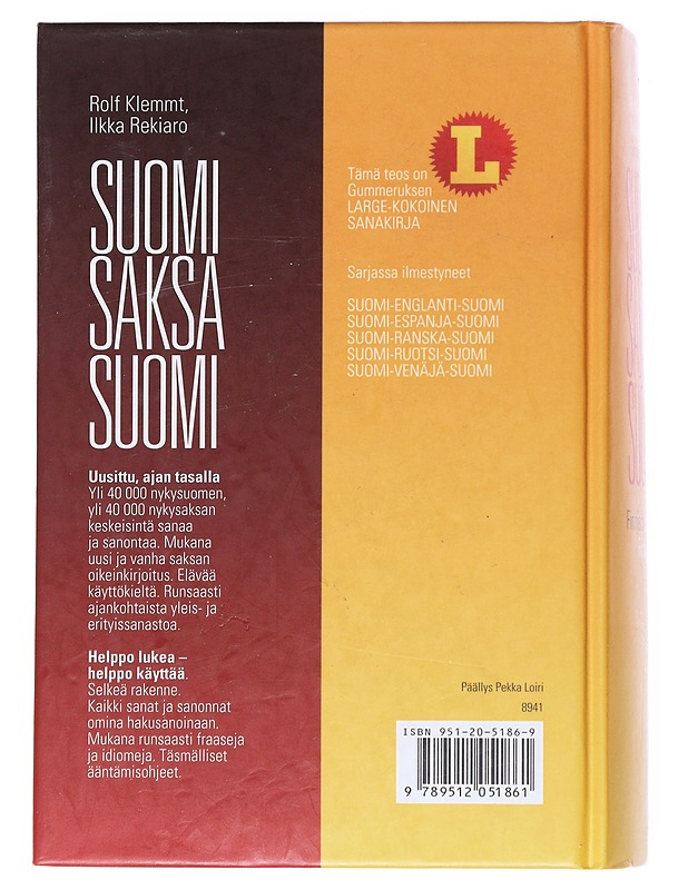 Suomi-saksa-suomi : Gummeruksen suomi-saksa-suomi-sanakirja - Klemmt, Rolf - Tietokirjat ja oppaat - 10105528517 - 1