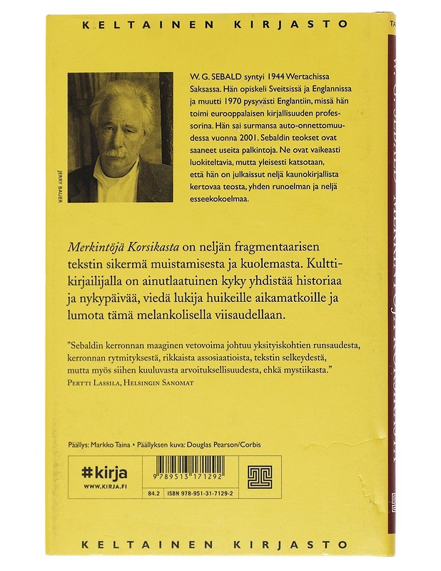 Merkintöjä Korsikasta - Sebald, W. G. - Romaanit ja novellit - 10105528518 - 1