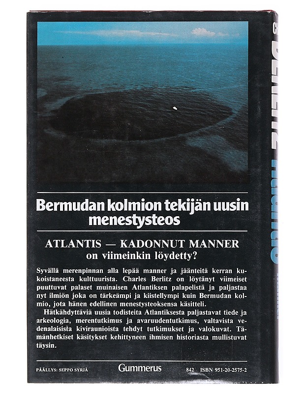 Atlantis, kadonnut manner - Berlitz, Charles - Historiakirjat - 10105528723 - 1