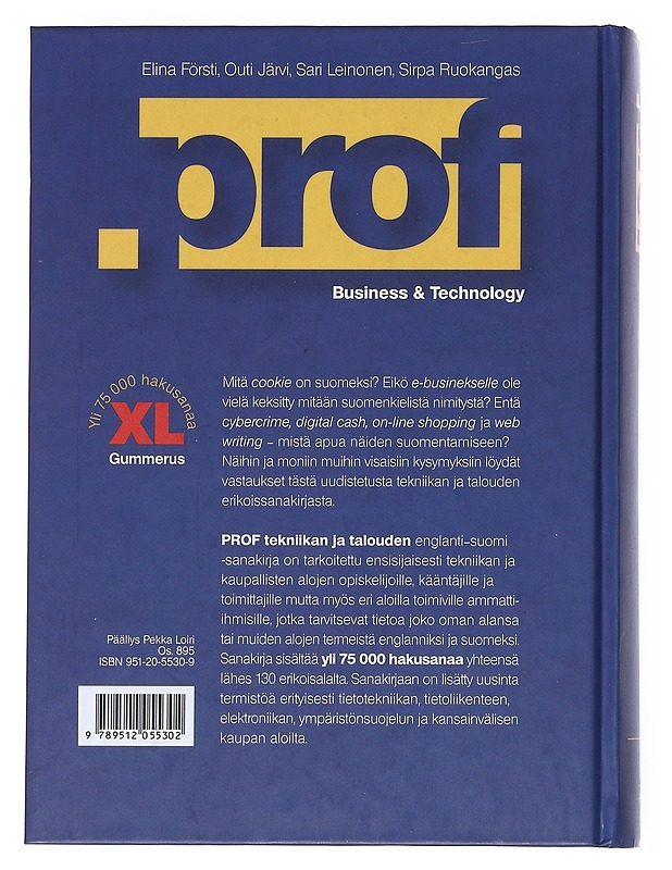 Prof : englanti-suomi : tekniikan ja talouden sanakirja - Försti, Elina - Tietokirjat ja oppaat - 10105528786 - 1