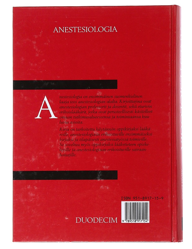 Anestesiologia - Eerola, Mirja - Tietokirjat ja oppaat - 10105528792 - 1