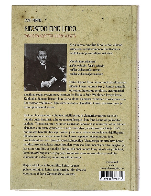 Kirjaton Eino Leino : tarinoita kodittomuuden ajasta - Esko Piippo - Elämäkerrat ja muistelmat - 10105528876 - 1