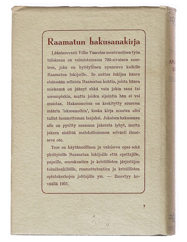 Vanhan Testamentin Apokryfikirjat - Historiakirjat - 10105528954 - 1