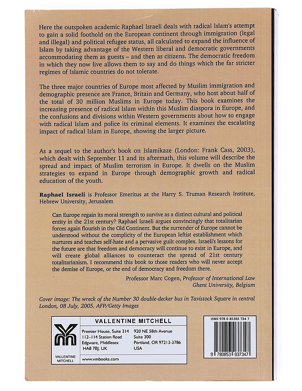 The Spread Of Islamikaze Terrorism In Europe - Raphael Israeli - Tietokirjat ja oppaat - 10105529001 - 1