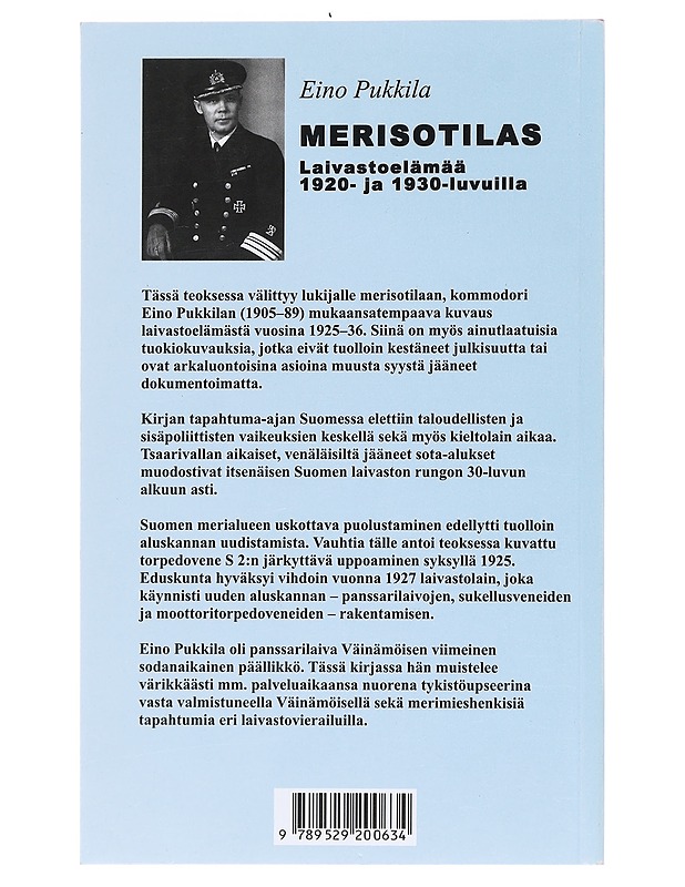 Merisotilas : laivastoelämää 1920- ja 1930-luvuilla - Eino Pukkila - Elämäkerrat ja muistelmat - 10105529036 - 1