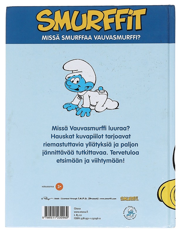 Missä smurffaa Vauvasmurffi? - Peyo - Lastenkirjat - 10105529204 - 1