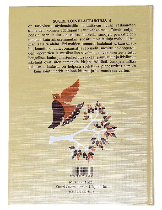 Suuri toivelaulukirja : Osa 4 - Vuoristo, Aapeli - Musiikki- ja elokuvakirjat - 10105529299 - 1