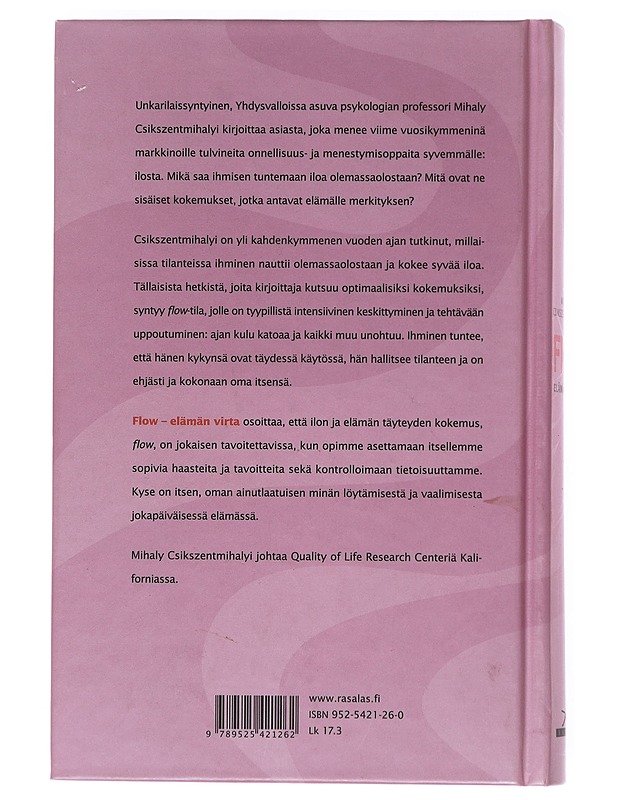 Flow : elämän virta : tutkimuksia onnesta, siitä kun kaikki sujuu - Csikszentmihalyi, Mihaly - Tietokirjat ja oppaat - 10105529311 - 1