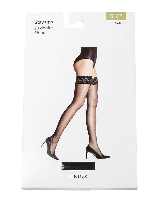 LINDEX 20 denier Shine stay up -sukat, 36/38