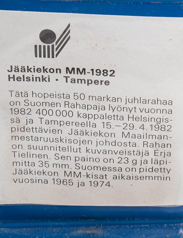SUOMEN RAHAPAJA Jääkiekon MM-1982 juhlaraha - Koriste-esineet - 10105529639 - 2