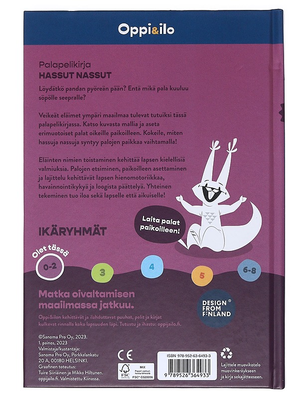 Hassut nassut -palapelikirja : 1-3-vuotiaille - Sanoma Pro - Lastenkirjat - 10105529743 - 1
