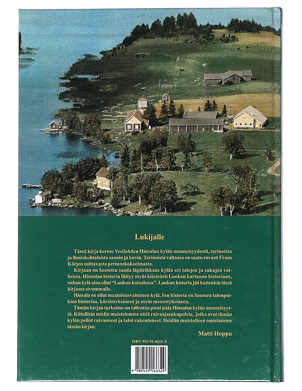 Hinsala : kylä Laukon kainalossa : kuuluisan vesilahtelaiskylän vaiheita 1000 vuoden ajalta - Hoppu, Matti - Elämäkerrat ja muistelmat - 10105529789 - 1