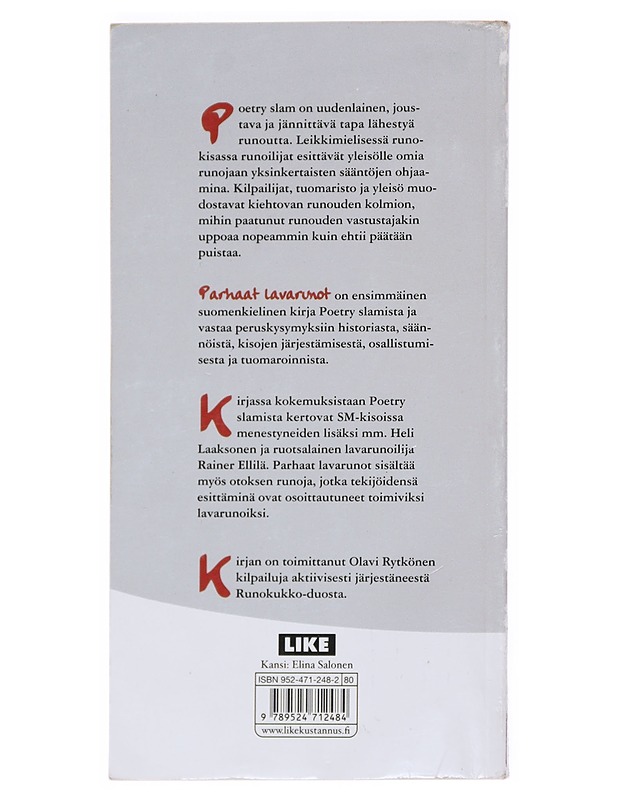Parhaat lavarunot : johdatus poetry slamiin, osa 1 - Rytkönen, Olavi - Romaanit ja novellit - 10105529924 - 1